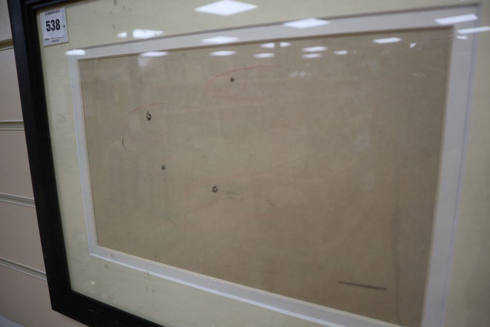 William Nicholson (1872-1949), pastel, Studies of fish, 19 x 30cm